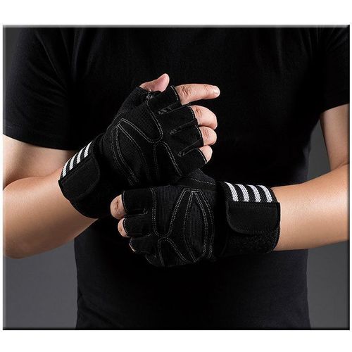 Gants de musculation haltérophilies motard cycliste et fitness avec poignet en Microfibre respirant très résistant c5 NB